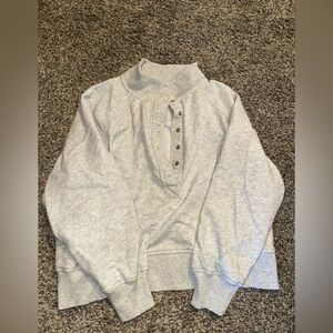 American Eagle Outfitters Light Gray cropped Pullover Sweatshirt